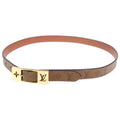 Louis Vuitton Monogram Reverse LV Duo 18 mm Leather Belt Brown Gold