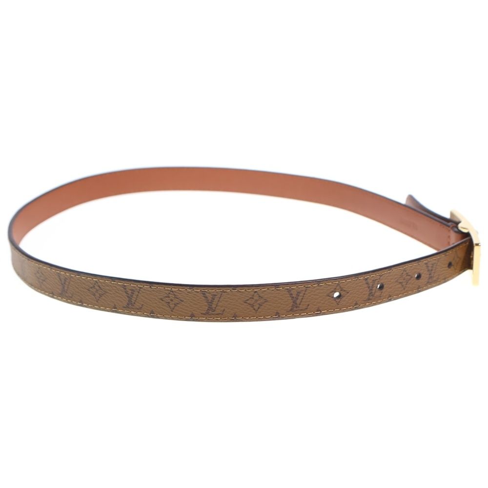 Louis Vuitton Monogram Reverse LV Duo 18 mm Leather Belt Brown Gold — view 3