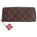 Louis Vuitton Monogram Portefeuille Clemence Flower Charm Wallet Card Case