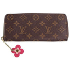 Louis Vuitton Monogram Portefeuille Clemence Flower Charm Wallet Card Case