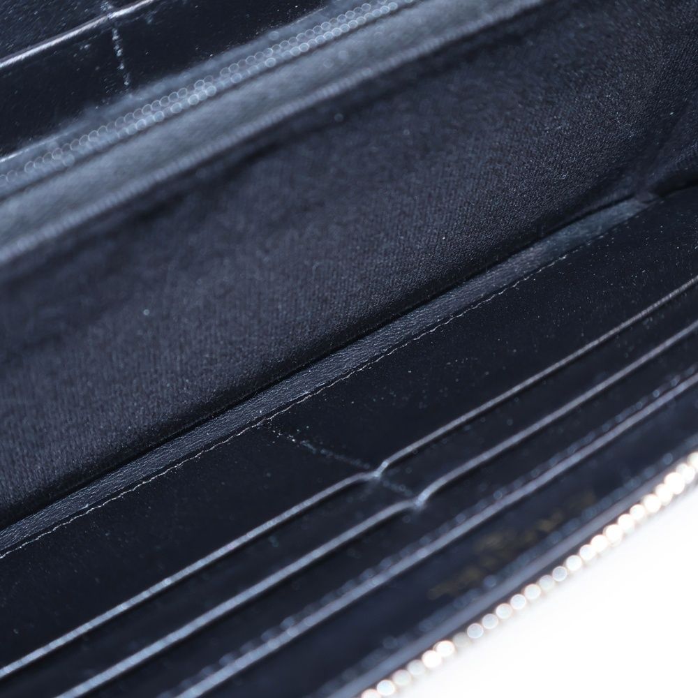 Chanel Rhinestone CC Logo Quilted Zip Around Wallet Card Case Black Caviar — view 5