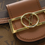 Louis Vuitton Monogram Reverse Dauphine Mini Shoulder Bag Brown Leather Gold — view 5