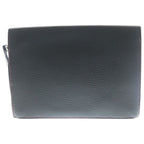 Hermes Sac a Depeches 24 Togo Leather Clutch Second Silver Black — view 2