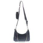 Prada Re Edition Nylon Chain Shoulder Bag Silver Black — view 2
