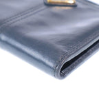 Prada Bifold Wallet Compact Coin Case Aviator Blue Soft Looks Leather Gold — view 5