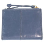 Prada Bifold Wallet Compact Coin Case Aviator Blue Soft Looks Leather Gold — view 2