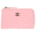 Chanel Camellia Coin Case Bag Charm Pink Leather Gold