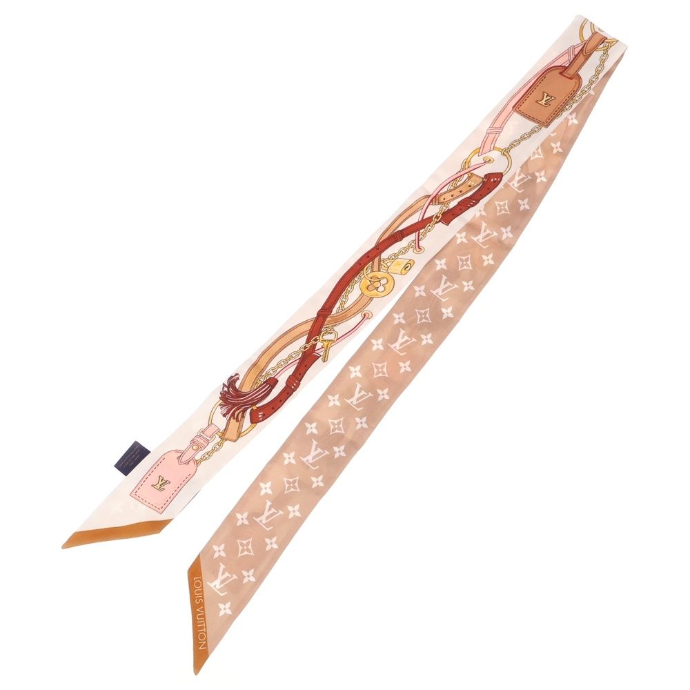 Louis Vuitton Bandeau BB Flower and Straps Beige Silk Scarf