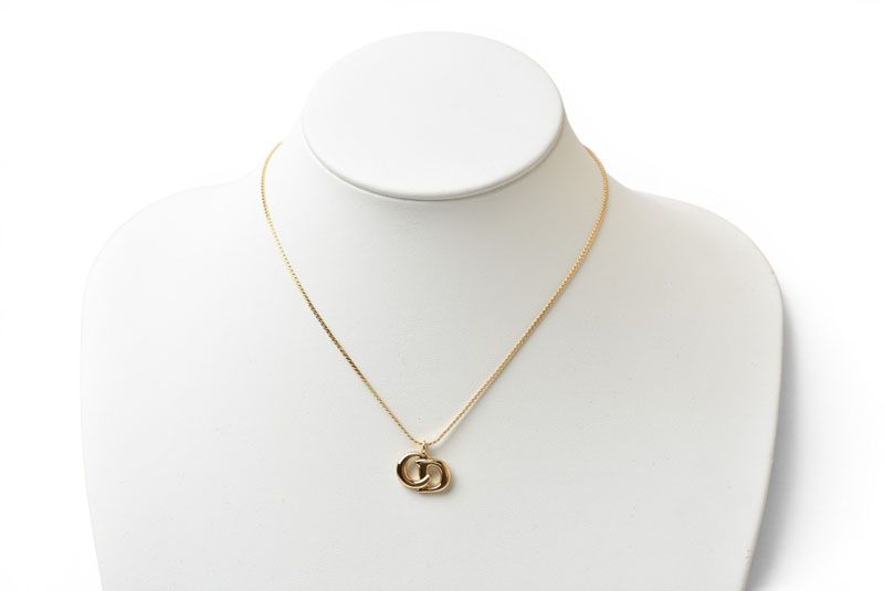 Dior Necklace Vintage CD Logo Motif Gold — view 4