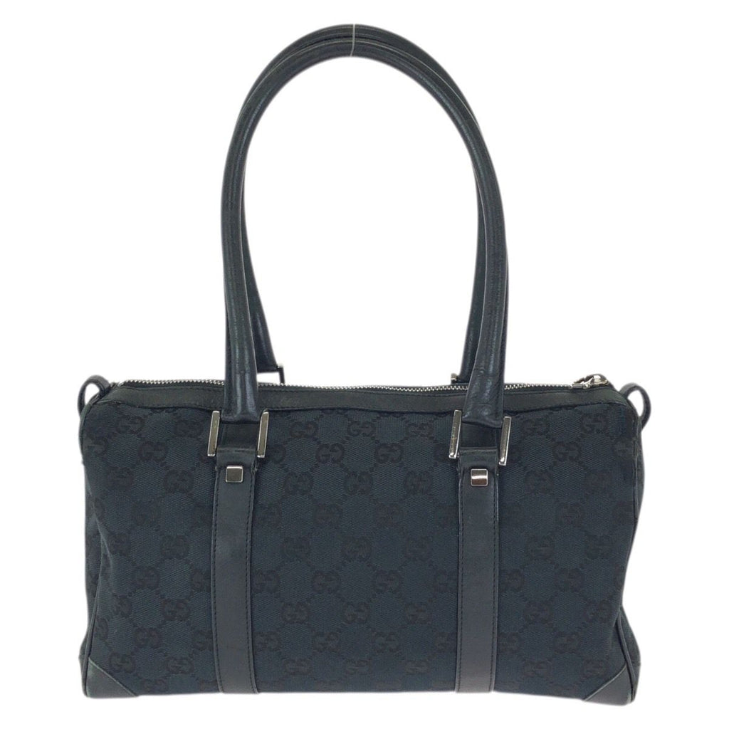 Gucci Black Silver GG Canvas Leather 000 Mini Boston Bag — view 2