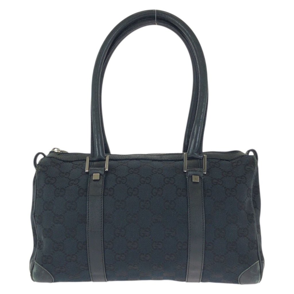 Gucci Black Silver GG Canvas Leather 000 Mini Boston Bag