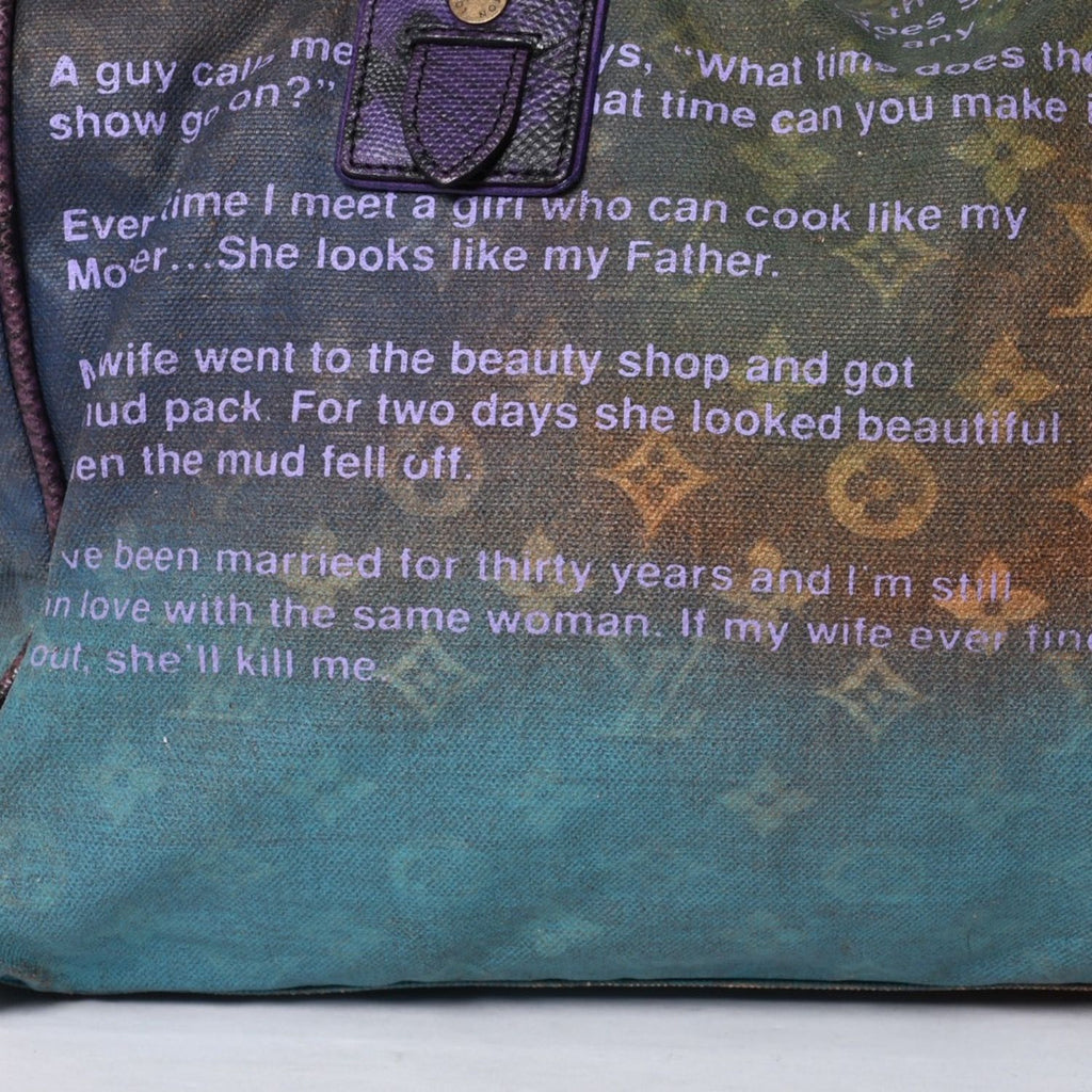 Louis Vuitton Tote Bag Richard Prince Heartbreak Monogram Jokes Canvas Violet — view 7