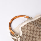 Gucci Bamboo 2-Way Hand Bag Handbag GG Canvas Beige Ivory — view 7