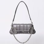 Gucci Horsebit 2-Way Shoulder Bag Leather Gray Silver