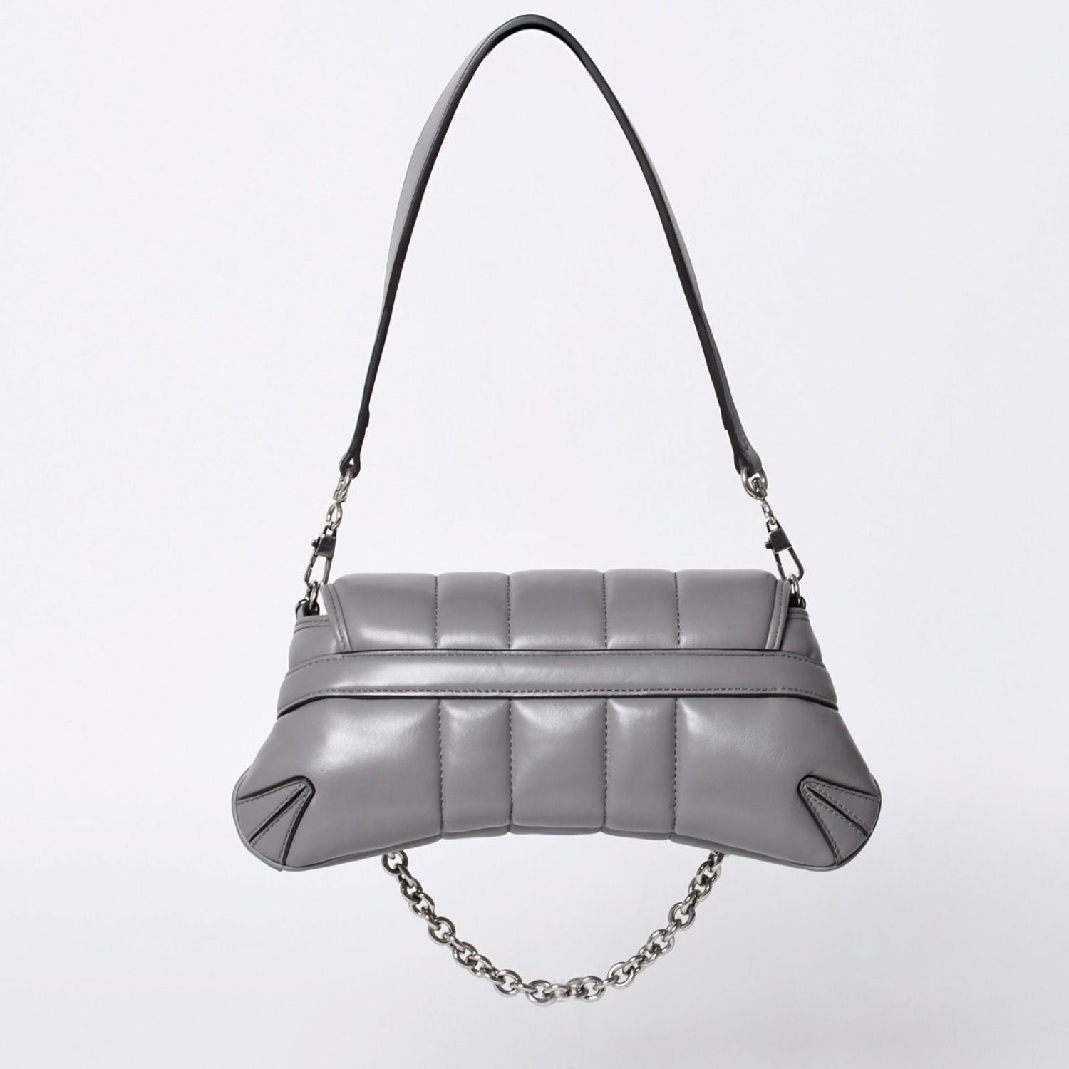 Gucci Horsebit 2-Way Shoulder Bag Leather Gray Silver — view 2