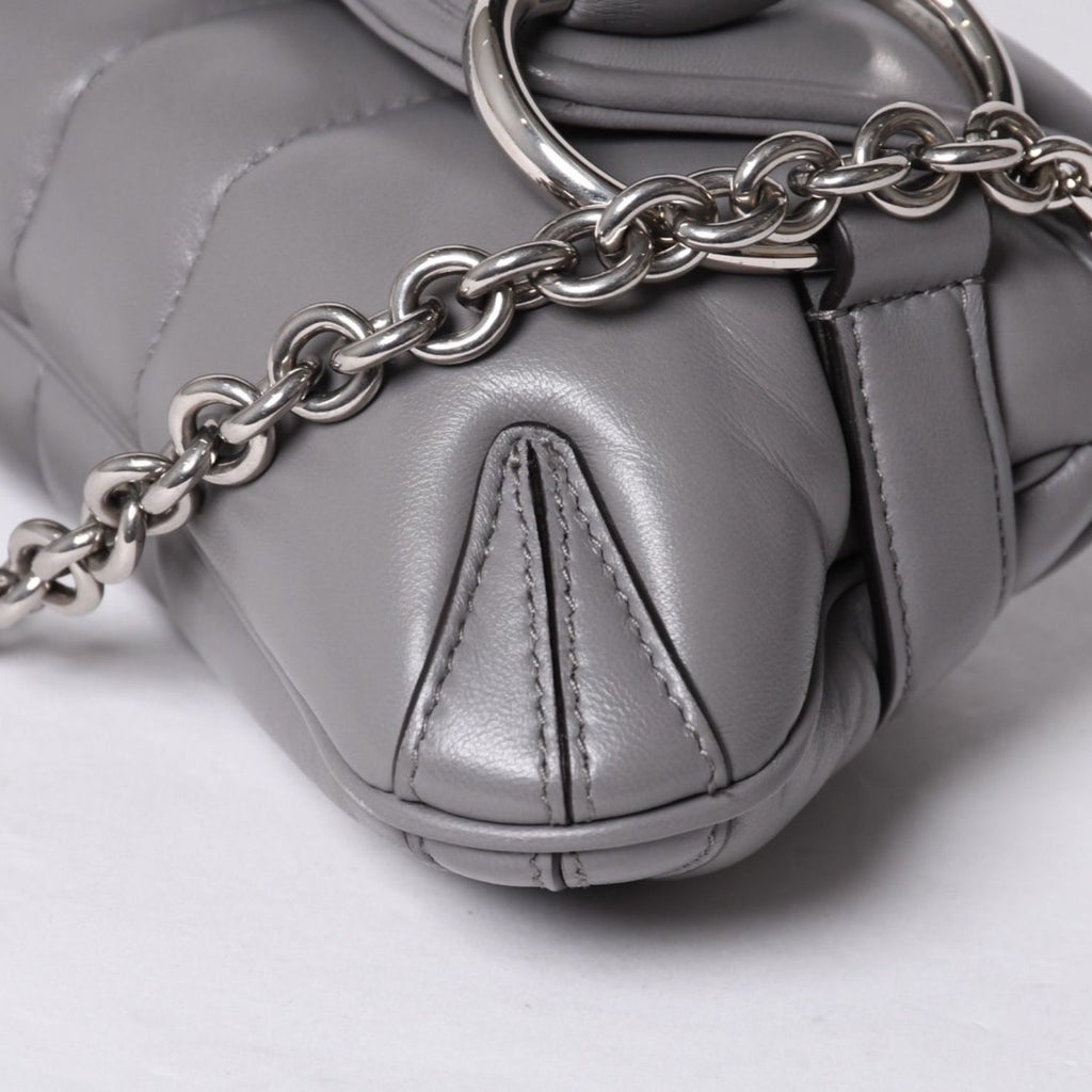 Gucci Horsebit 2-Way Shoulder Bag Leather Gray Silver — view 8