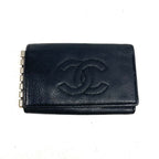 Chanel Key Case CC Logo Caviar Leather Black Key Hook Key Holder