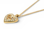 Dior Necklace Choca Vintage Heart Motif Rhinestone Gold — view 3