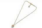 Dior Necklace Choca Vintage Heart Motif Rhinestone Gold — view 2