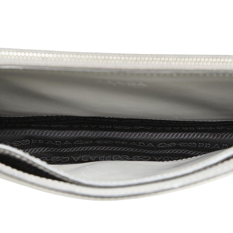 Prada Studs Crossbody Shoulder Bag Gray Leather 1 — view 7