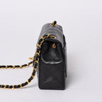 Chanel Mini Quilted 17 S Flap S Chain Shoulder Bag CC Logo Lambskin Black — view 4