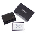 Prada Saffiano Triangle Wallet Trifold Black