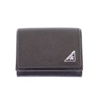 Prada Saffiano Triangle Wallet Trifold Black — view 2