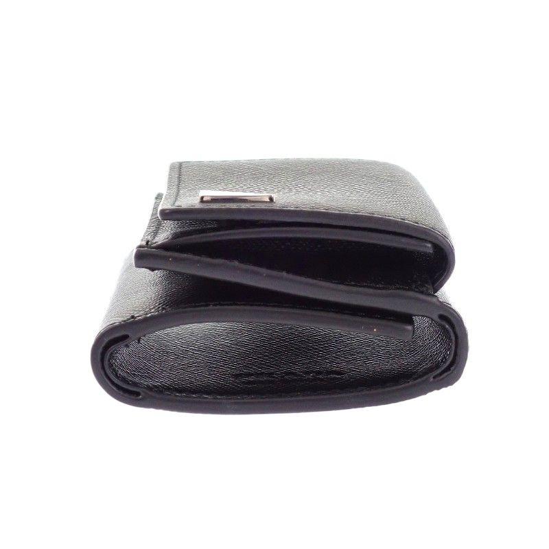 Prada Saffiano Triangle Wallet Trifold Black — view 6
