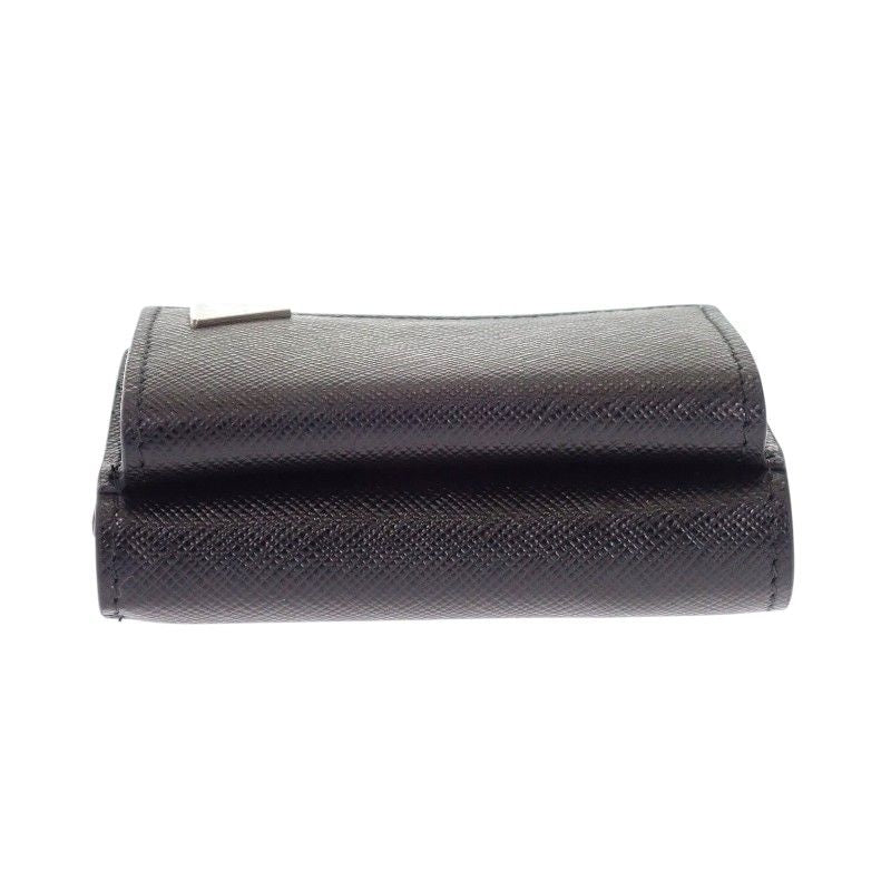 Prada Saffiano Triangle Wallet Trifold Black — view 8