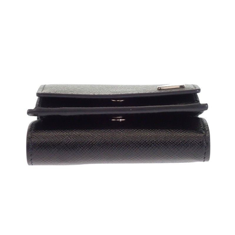 Prada Saffiano Triangle Wallet Trifold Black — view 7
