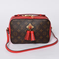 Louis Vuitton Shoulder Bag Saintonge Freesia Brown Red Gold