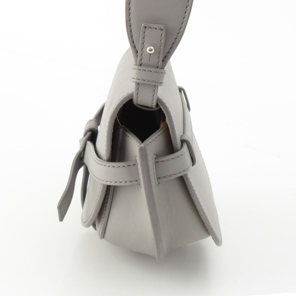 Loewe Leather Gate Dual Logo Shoulder Bag Gray Mini — view 3