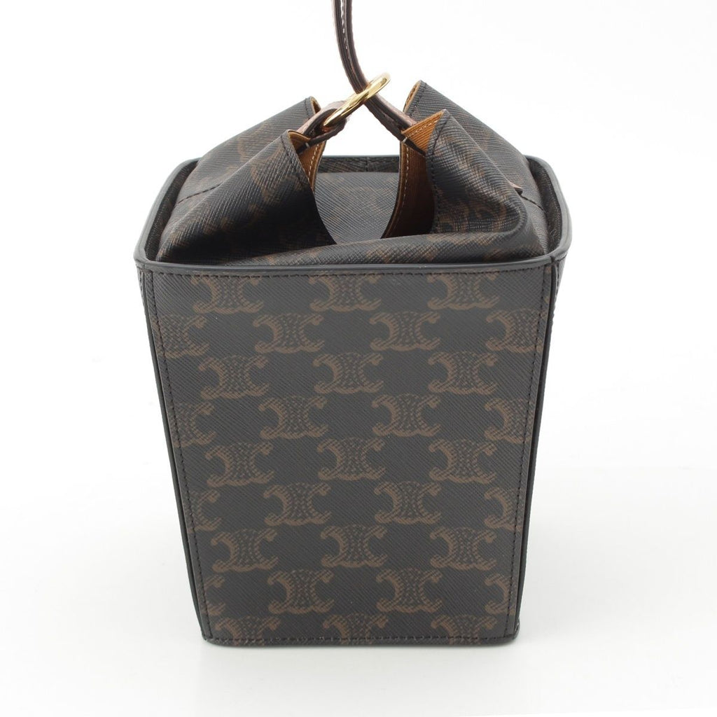 Celine Triomphe Strap Box Handbag Brown — view 4