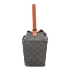 Celine Triomphe Strap Box Handbag Brown