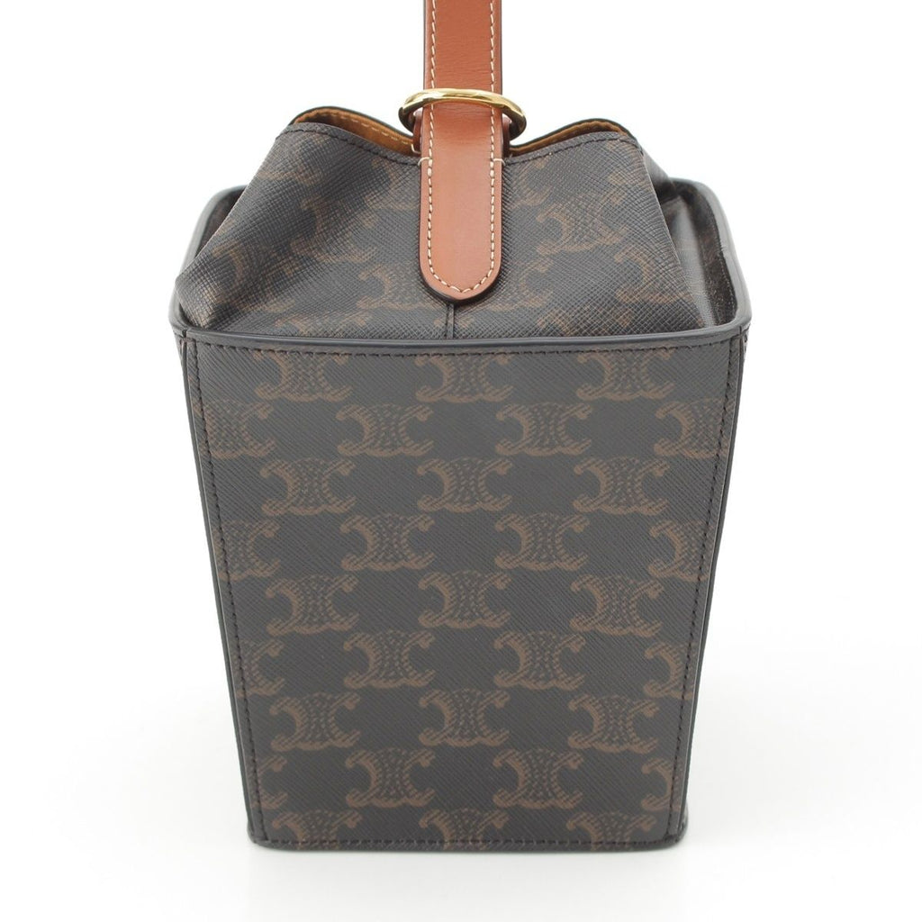 Celine Triomphe Strap Box Handbag Brown — view 5