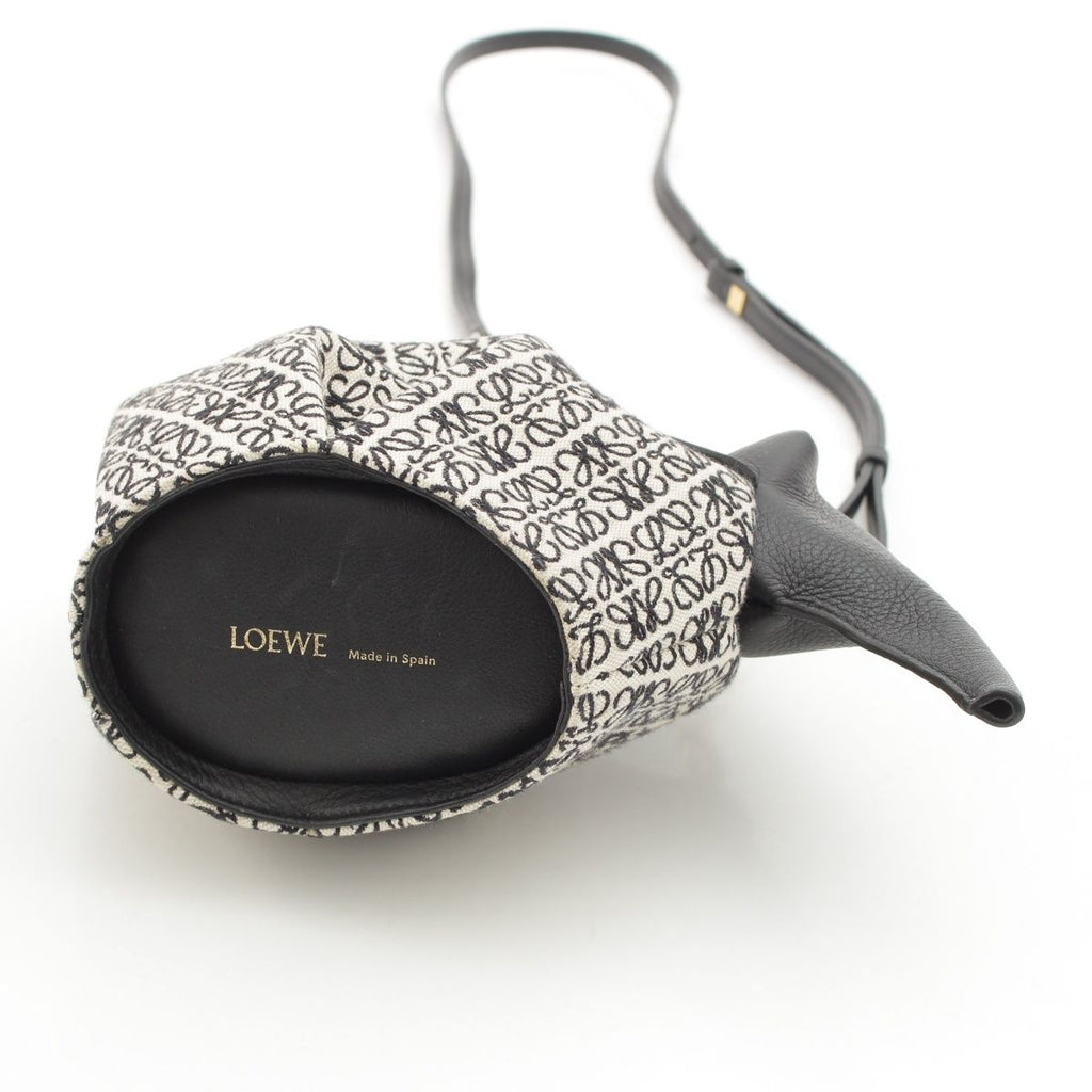 Loewe Elephant Mini Anagram Jacquard Shoulder Bag Black White — view 5