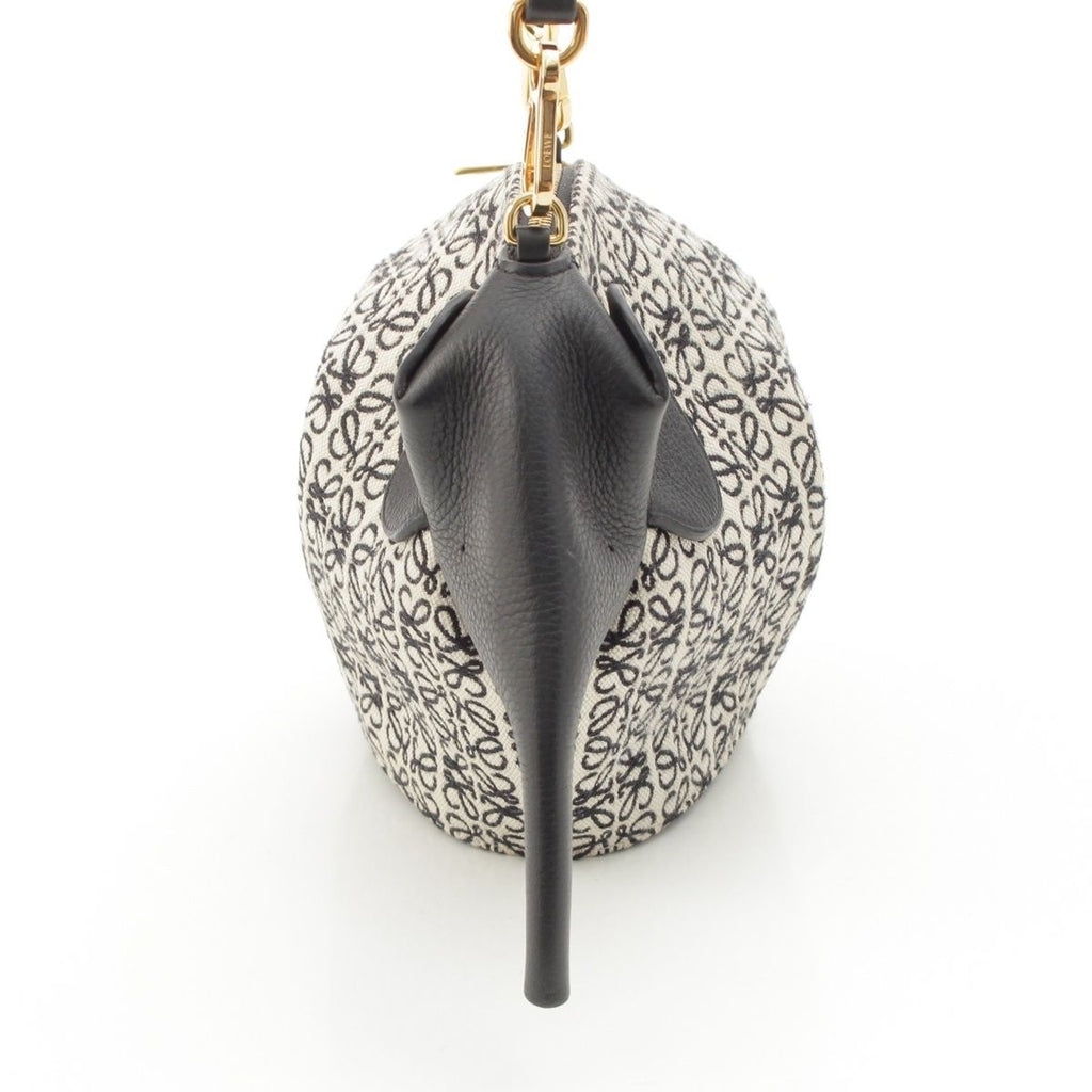 Loewe Elephant Mini Anagram Jacquard Shoulder Bag Black White — view 4