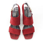 Celine Phoebe Philo Era Suede Square Toe Sandals Bordeaux — view 2