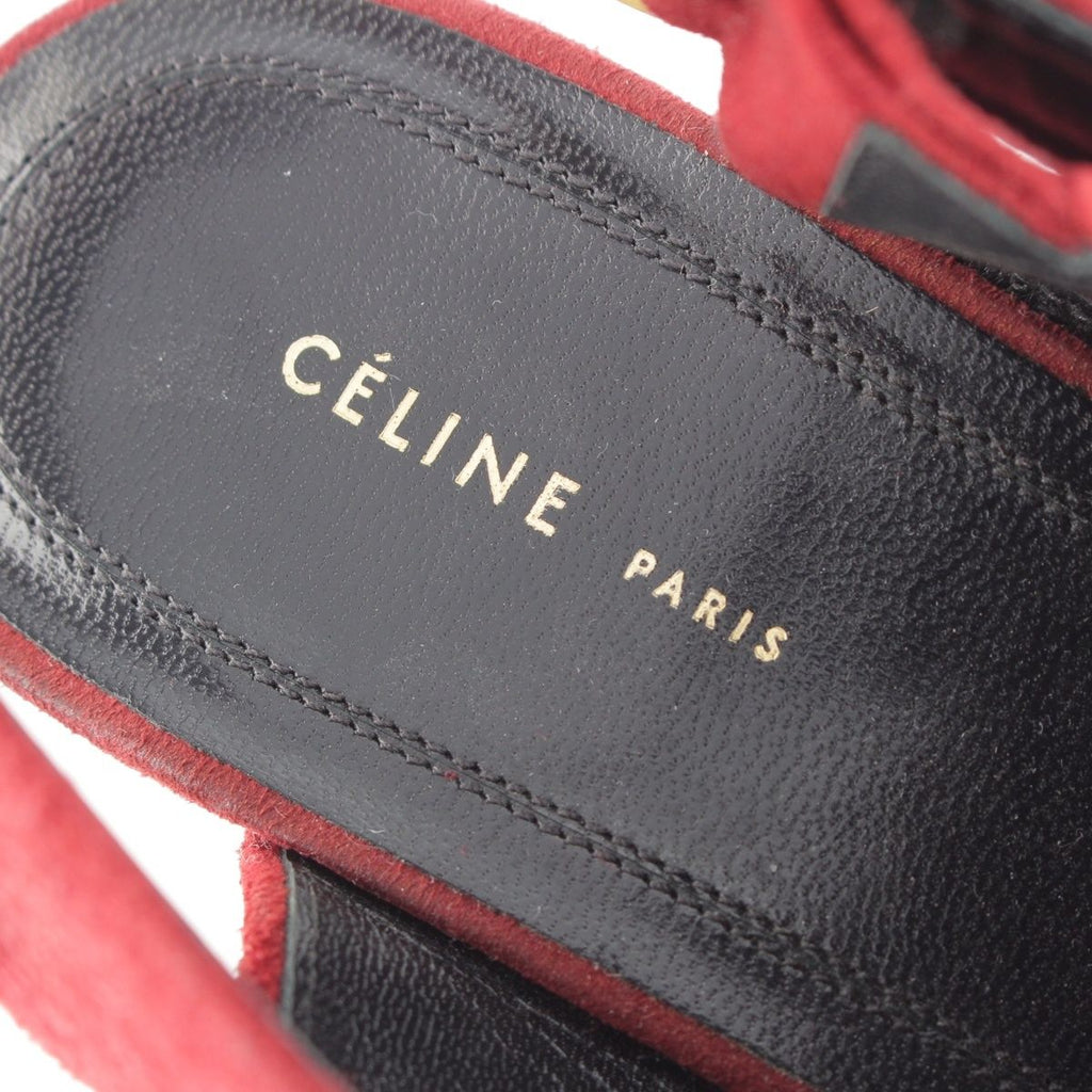Celine Phoebe Philo Era Suede Square Toe Sandals Bordeaux — view 7