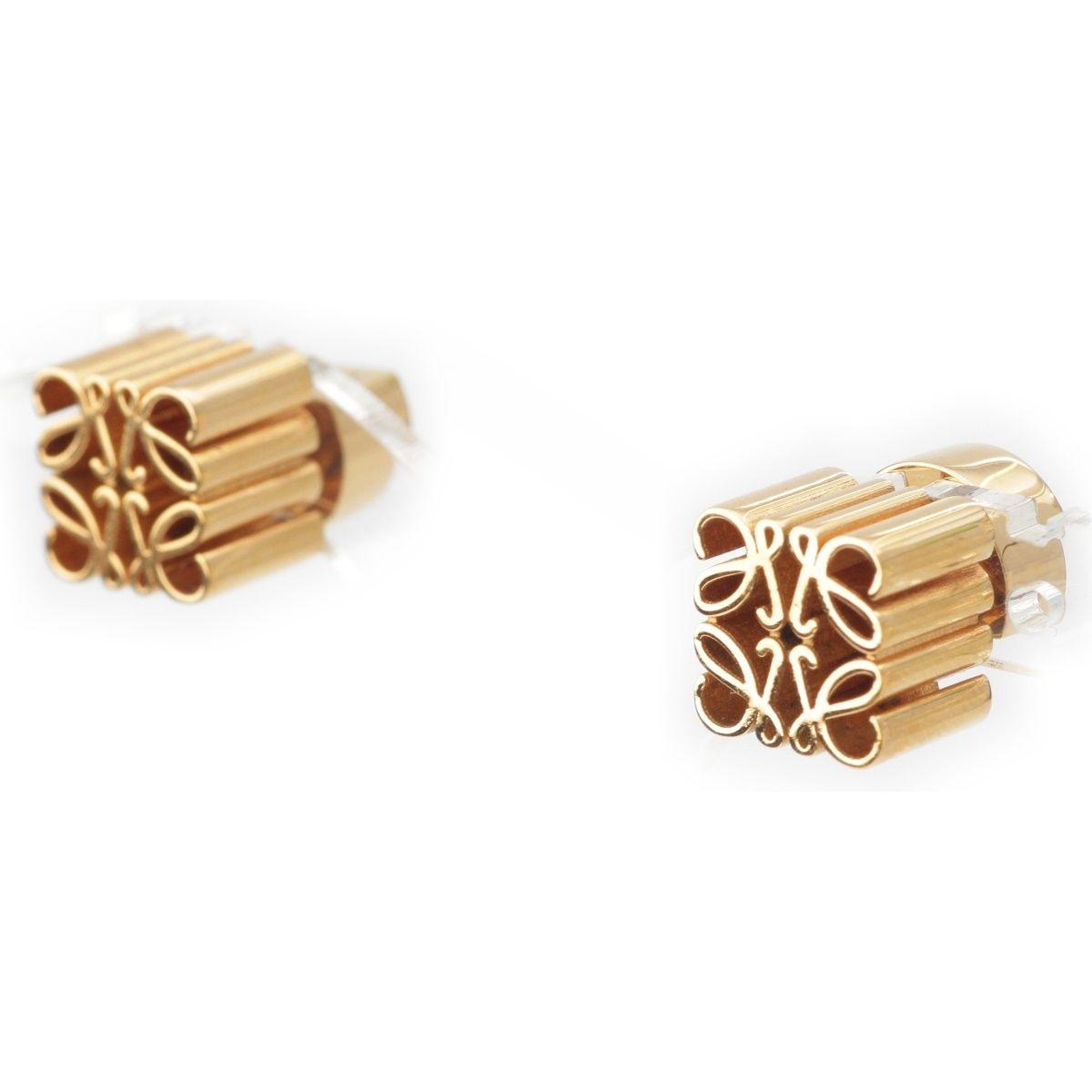 Loewe Anagram Cube Stud Earrings Gold — view 2