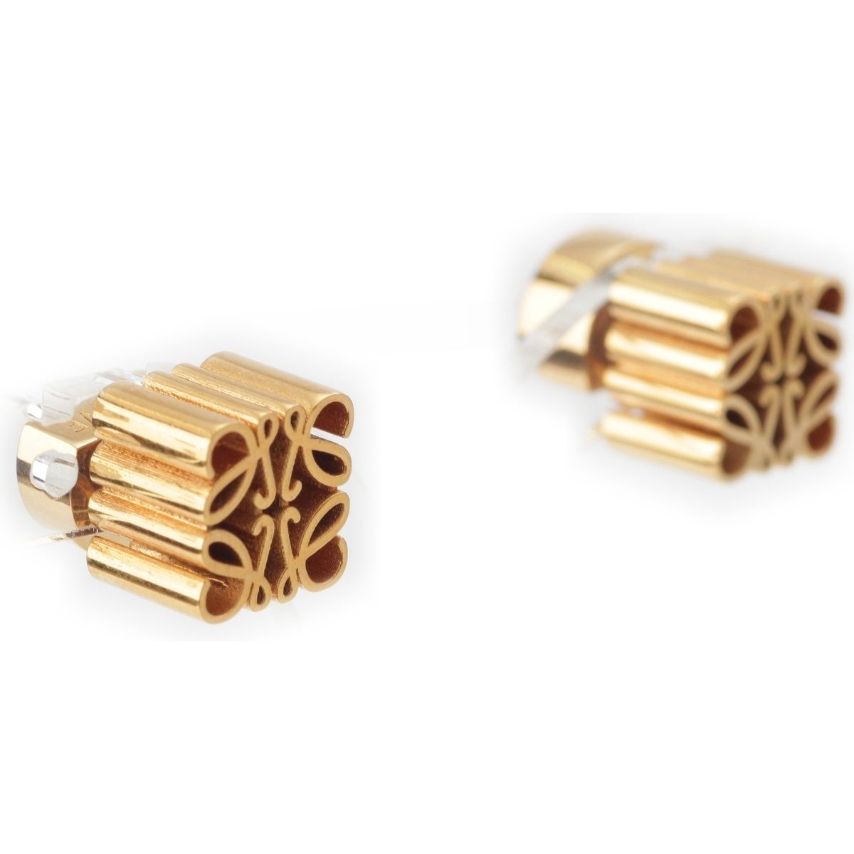 Loewe Anagram Cube Stud Earrings Gold — view 3