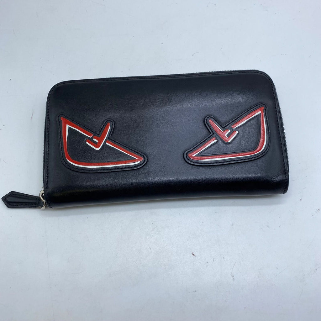 Fendi Wallet Monster Star Leather Black Round Card Coin — view 2