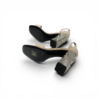 Hermes Gram 105 Sandals Shoes Suede Metal Beige Silver Chaine D'ancre Heels — view 6