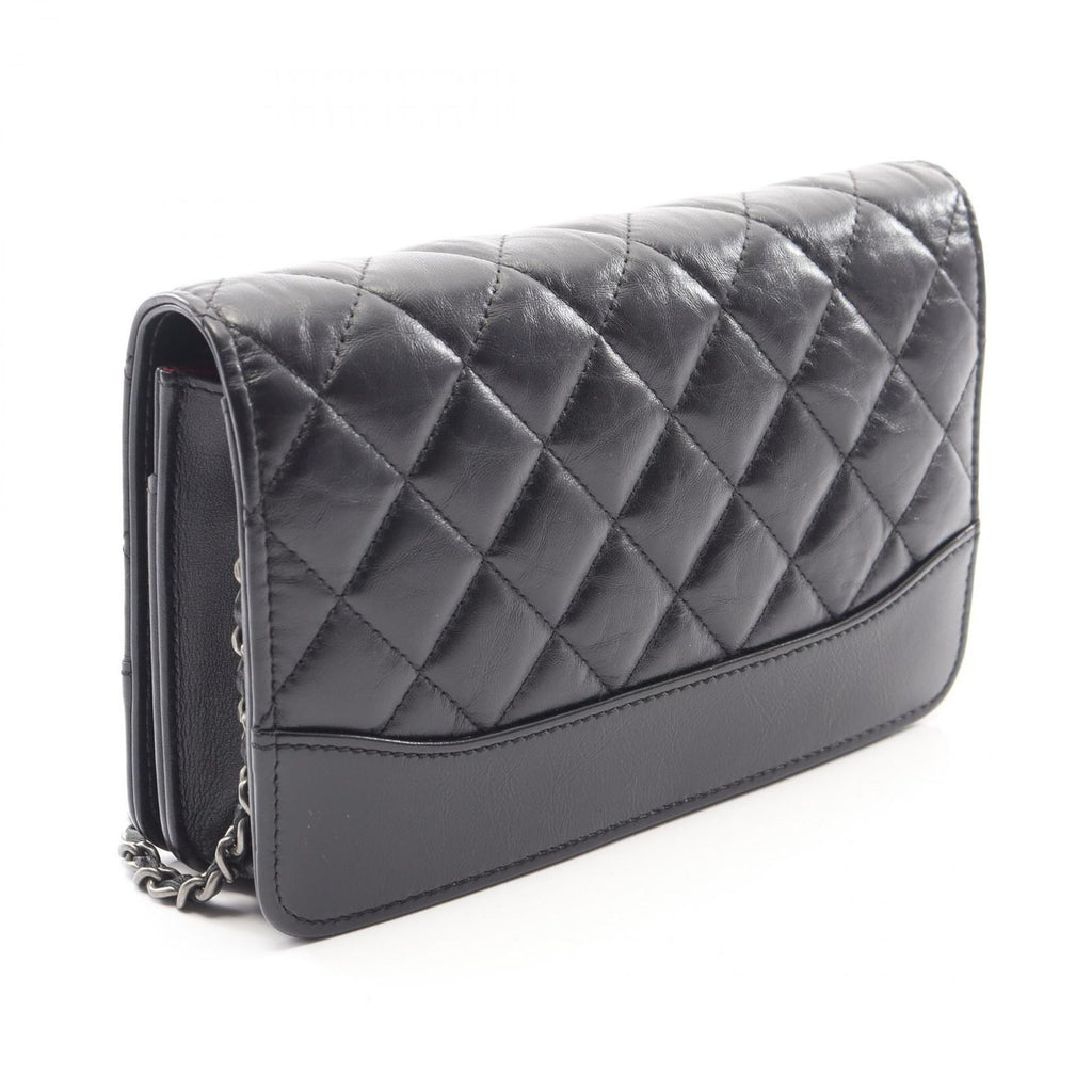 Chanel Shoulder Bag Gabriel de Black Leather Chain Wallet — view 2