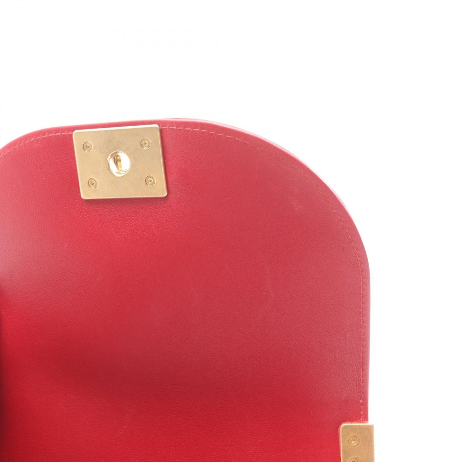 Chanel Shoulder Bag Small Red Leather Chain — view 8
