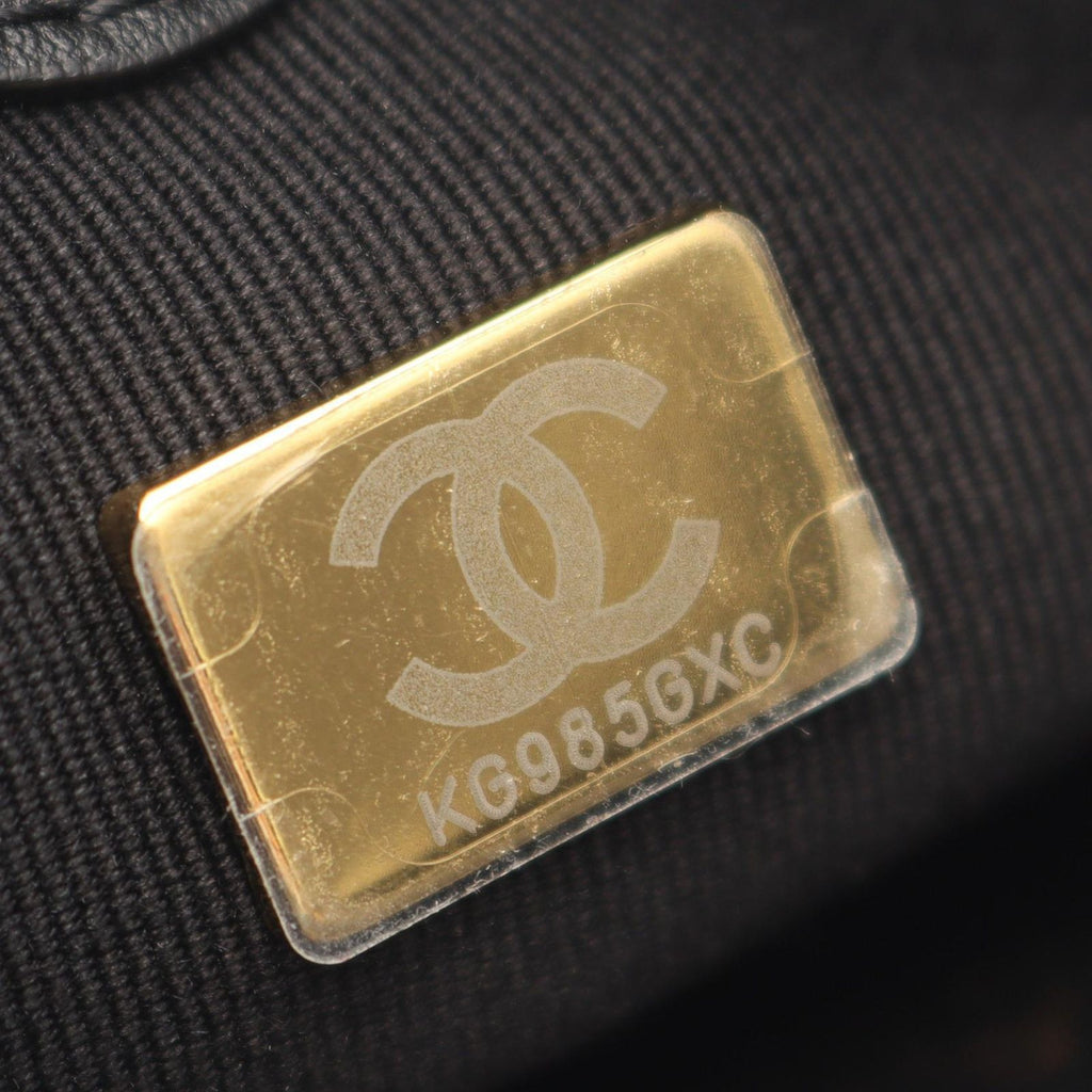 Chanel Backpack Quilted Small Chain Black Lambskin Icon Charm — view 5