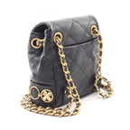Chanel Backpack Quilted Small Chain Black Lambskin Icon Charm — view 2