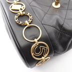 Chanel Backpack Quilted Small Chain Black Lambskin Icon Charm — view 7