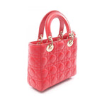 Dior Handbag Lady Dior MY Abcdior 2-Way Red Leather Cannage Tote Small — view 2