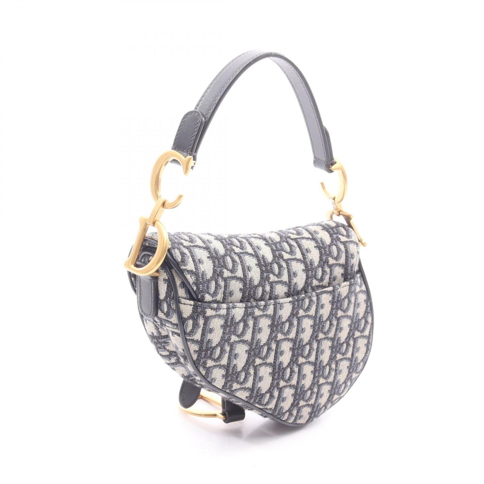 Dior Saddle Bag Mini Oblique Peacock 2-Way Navy Canvas Leather — view 2